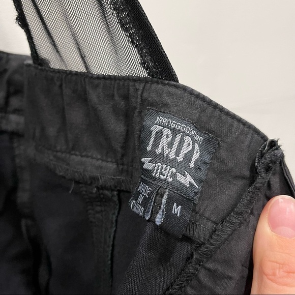 Tripp NYC Faux Leather Tulle Mini Dress Black Medium - Picture 7 of 9